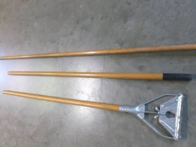 Push Broom - Steel Head Mop Handle / Wooden Shovel Handle