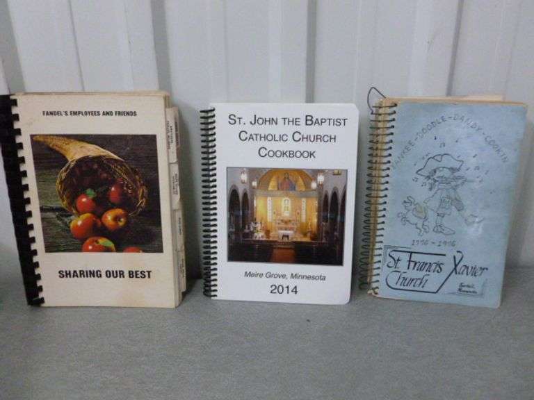 (3) Collector Cookbooks - Fandel's Employees / St. John Church Meire Grove / St. Francis Sartell