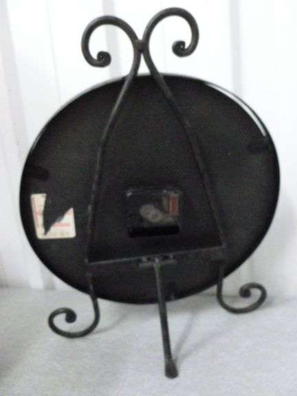 Rod Iron Framed Battery Operated Clock - 10" Across