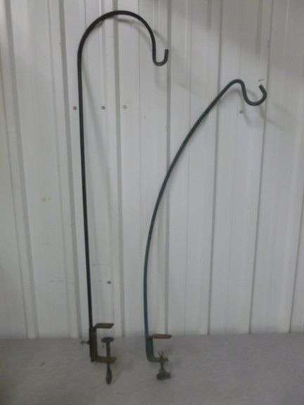 (2) Heavy Duty Patio Rail Mount Shepard's Hooks - 35" L