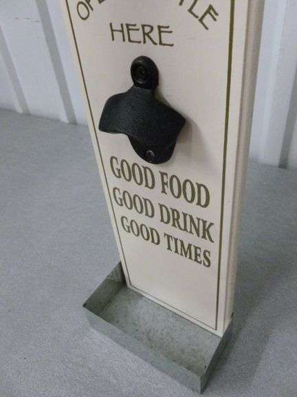 Nice Wooden Drink Themed Sign With Bottle Opener
