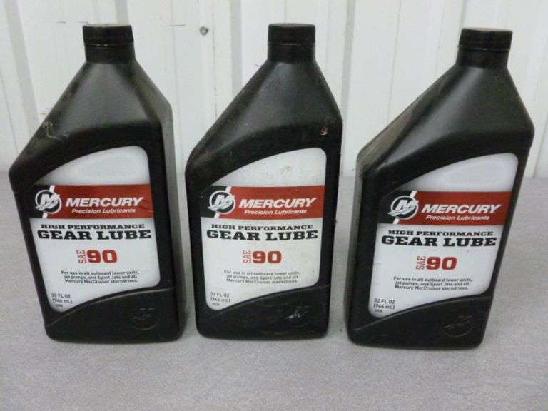 (2) New Mercury SAE 90 - 1 Quart Gear Lube - (1) Partial Container