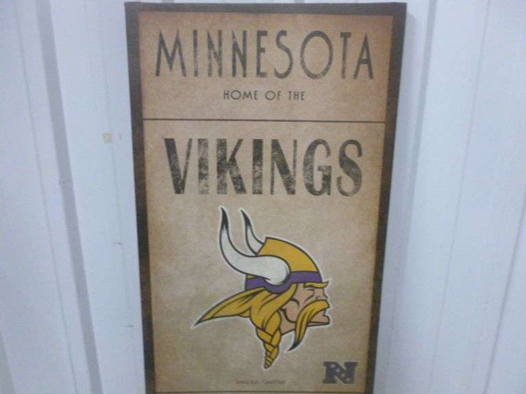 Collectible Minnesota Vikings Canvas Sign - 12" x 26"