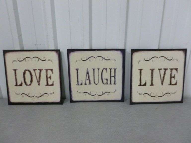(3) Piece Heavy Gauge Metal Sign Set - 10" x 10"