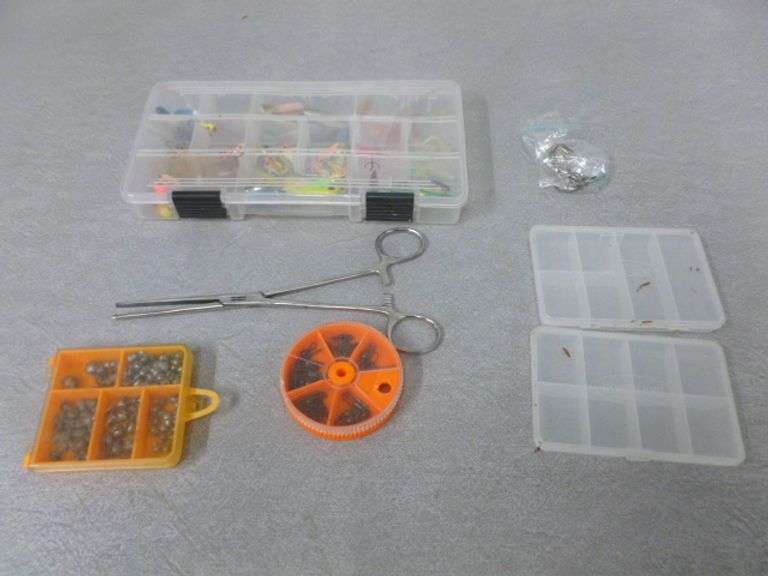 Group Of Fishing Baits / Tackle - Includes An Organizer Loaded Up With Jig Heads / Ice Fishing Baits
