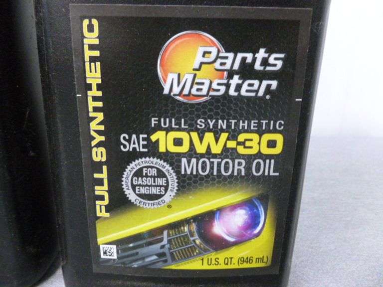 (3) New Parts Master 10W-30 Full Synthetic Motor Oil - 1 Quart