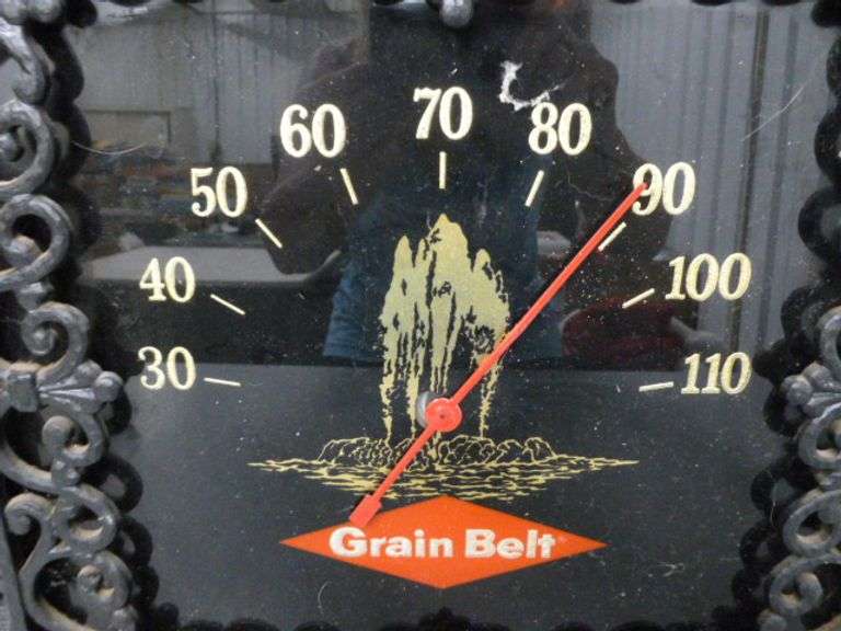 Vintage Beeco - Grain Belt Framed Beer Thermometer - 15.5" x 19.5"
