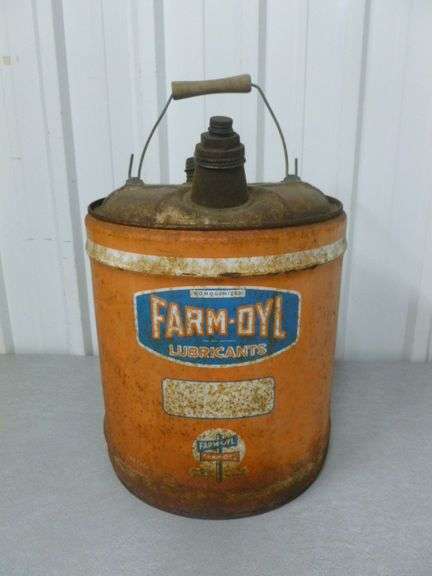 Vintage Farm-Oyl 5 Gallon Metal Oil Can