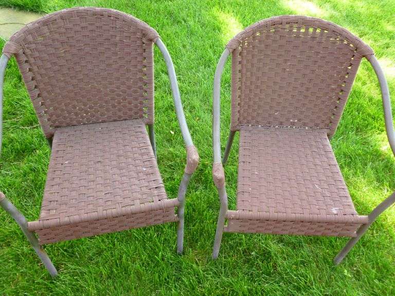 (2) Metal Framed Patio Chairs