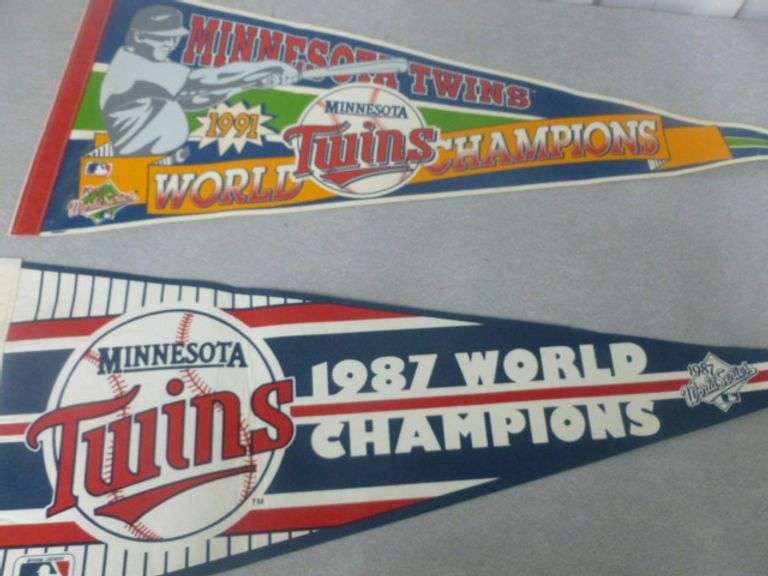 Collectible Minnesota Twins 1987 & 1991 World Series Pennants