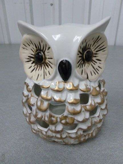 Nice Ceramic Owl Candle Lantern - 7.5" H