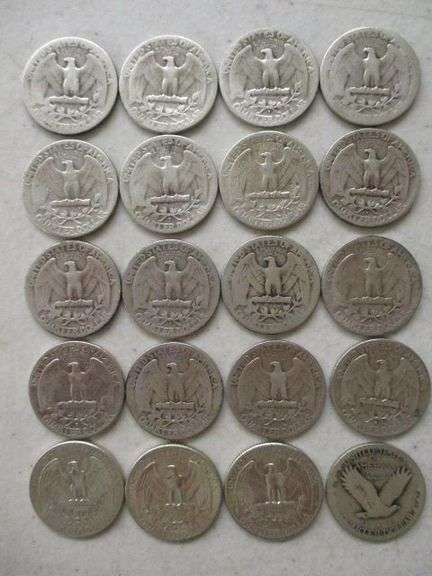19 - Washington Silver Quarters & 1 - 1926 Standing Liberty Quarter