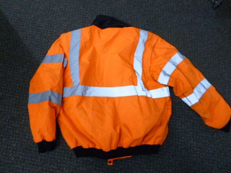 M-Safe Burlington Northern Railway Men's Reflective Work Jacket Size Large