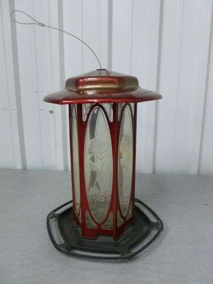 Large Metal Framed Bird Feeder - 9" Across x 14" H