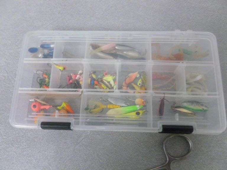 Group Of Fishing Baits / Tackle - Includes An Organizer Loaded Up With Jig Heads / Ice Fishing Baits