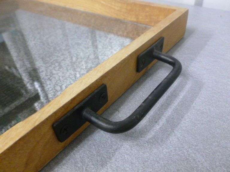 Double Handled Mirrored / Wooden Serving Tray