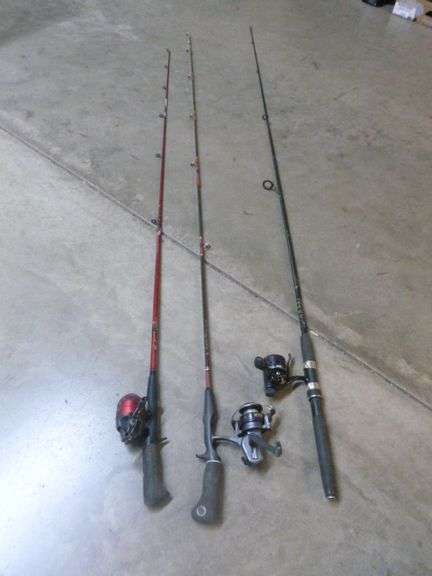 (3) Rod & Reel Combo's - (2) Closed Face - 1 Open Face