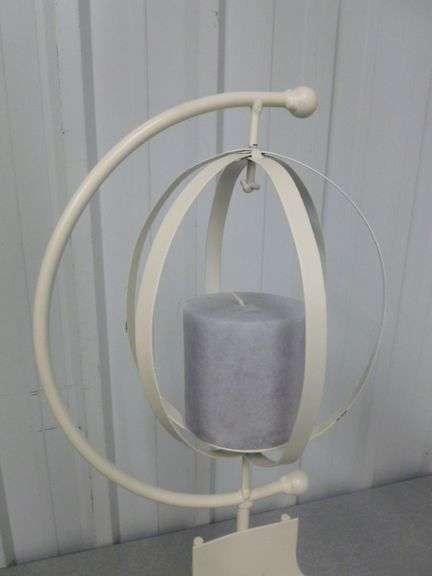 Large Metal Pillar Candle Stand - 25" H