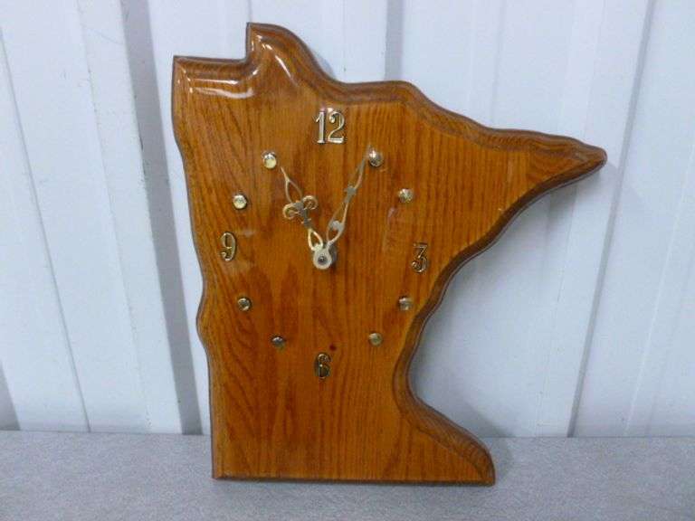 Custom Made - Minnesota Themed Oak Wall Clock - 10" x 12"