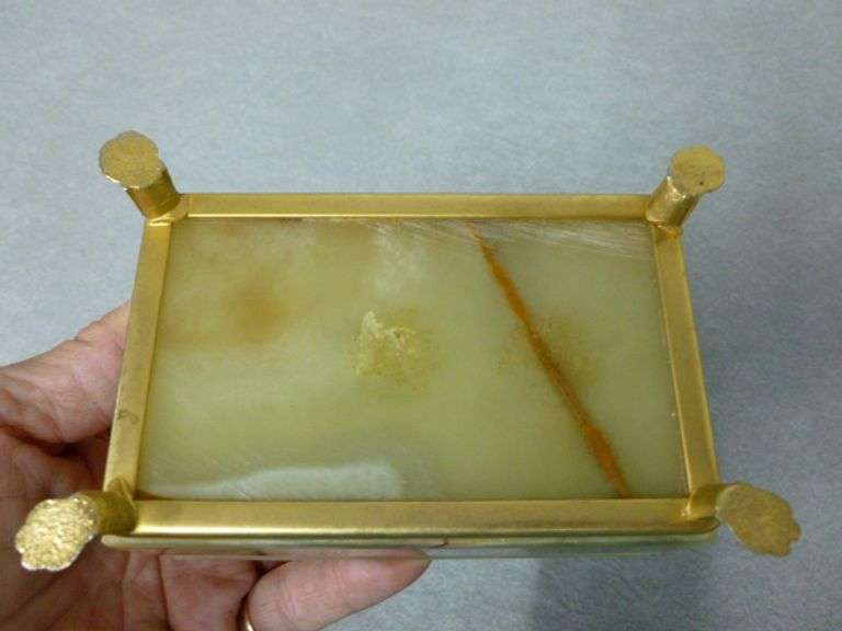 Vintage Footed Marble Ring Box