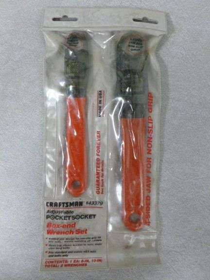 New Craftsman (2) Piece Adjustable Pocket Socket Box End Wrench Set No. 943379