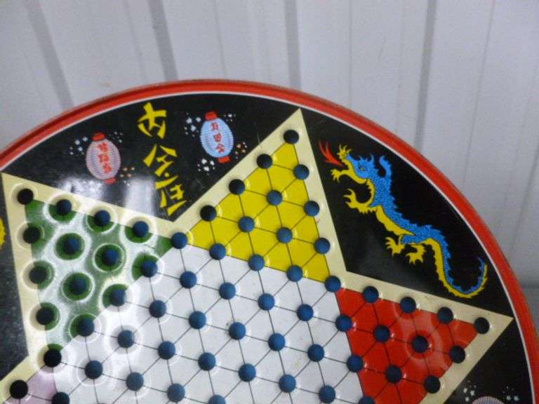 Vintage Ohio Art Metal Chinese Checker Board - No Pieces - Japan