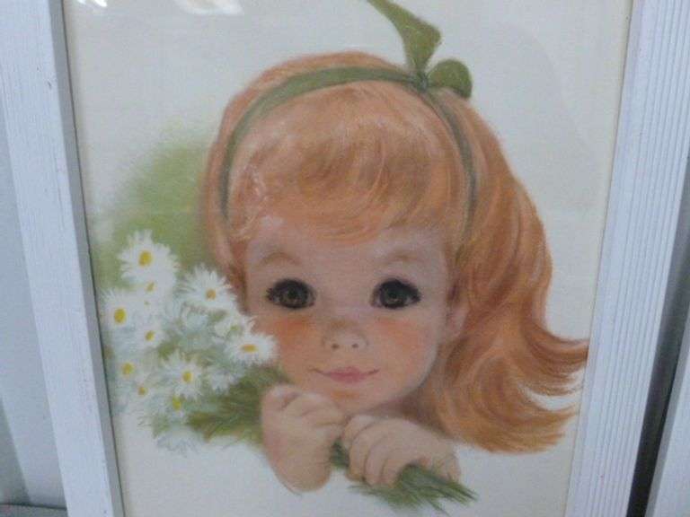 (2) Vintage Charmin / Northern Baby / Girl Framed Pictures