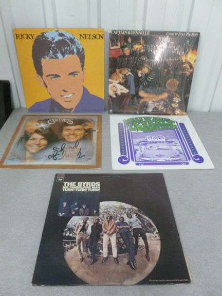(5) Collector LP Record Albums - Everly Brothers Double / The Byrds Double / Ricky Nelson Double