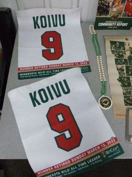 Group Of Minnesota Wild Collectibles / Includes (2) Koivu Retirement Stadium Souvenirs