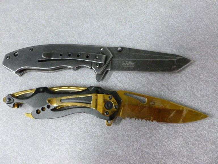 (2) Large Collector Pocket Knives - MTech USA Ballistic / Tac Force - 8" L