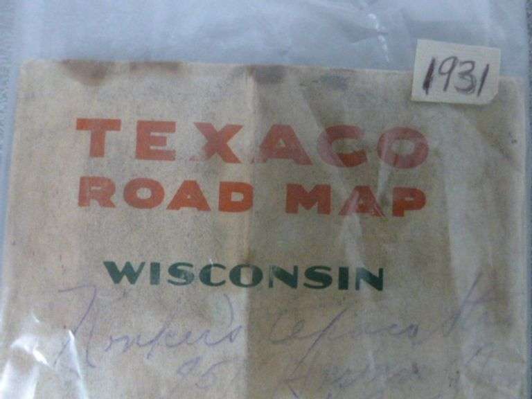 Vintage 1931 Texaco - Wisconsin Road Map