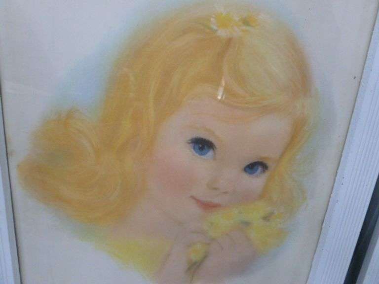 (3) Vintage Charmin / Northern Baby / Girl Framed Pictures