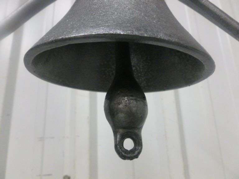 Nice Stand Mounted Cast Iron Bell With Bird Topper - 11" x 17.5"