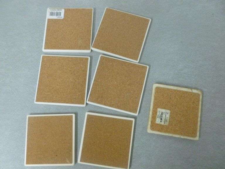 Group Of (7) Tile Coasters - Agate Themed / Route 66