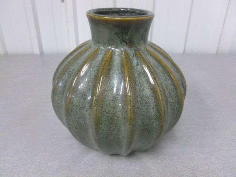 Nice Glazed Ceramic Vase - 9" Diameter x 9.5" H