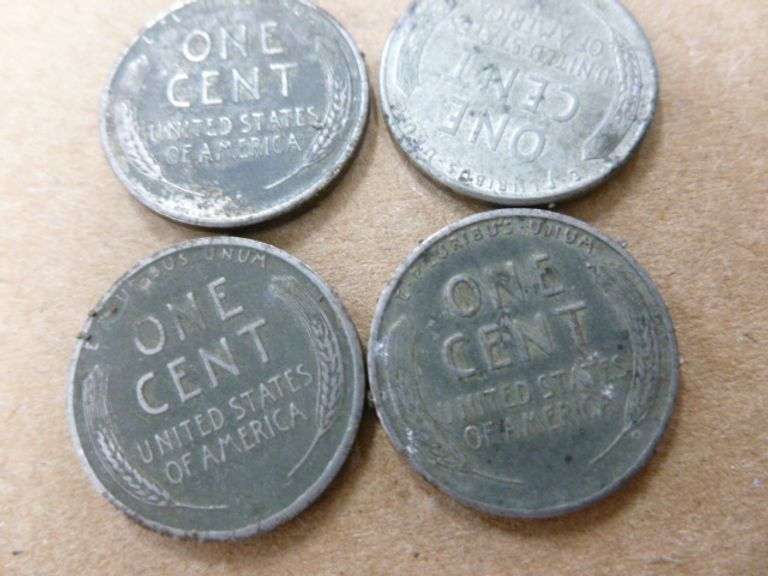 (4) Steel Wheat Lincoln Pennies - (2) 1943 D - (1) 1943 and (1) 1943 S
