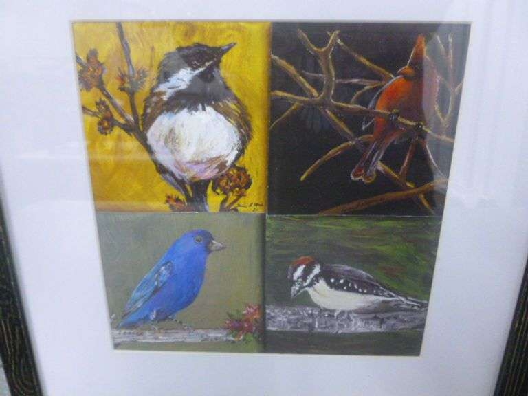 Steven " Birds " Framed & Matted Print 13" x 13"