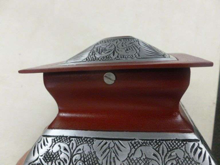 New Cast Aluminum Urn - 5" x 5" x 8.5" H
