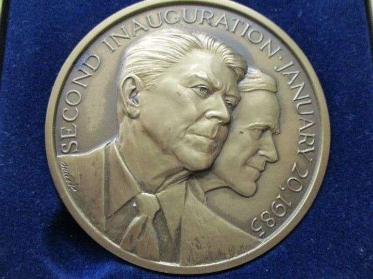 Ronald Reagan & George Bush 1985 Inauguration Large Bronze Medal  - 147 Grams, 2.75" Diameter