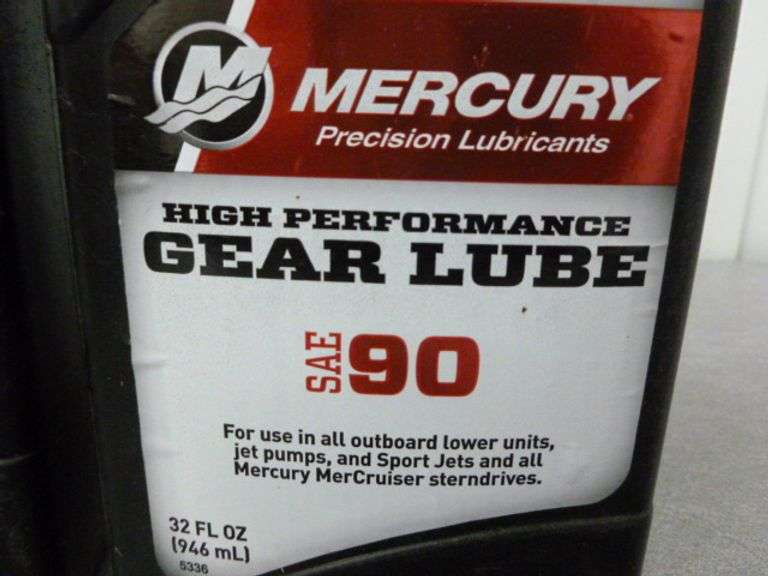 (2) New Mercury SAE 90 - 1 Quart Gear Lube - (1) Partial Container