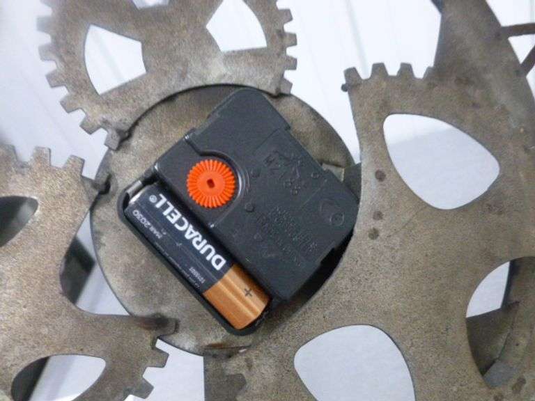 Gear Themed Battery Operated Metal Wall Clock - 17" Diameter