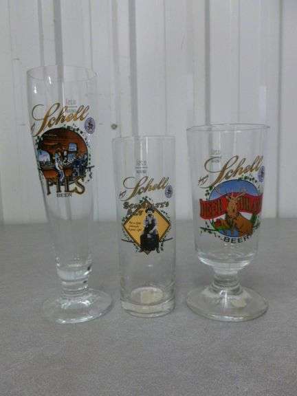 (3) Collectible Schell's Beer Glasses