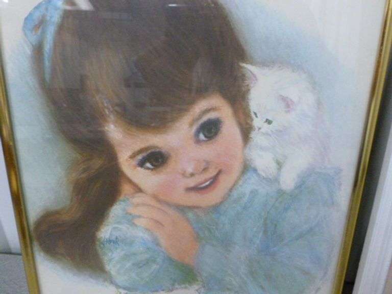 (2) Vintage Charmin / Northern Baby / Girl Framed Pictures