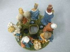 Nice Nativity Advent Candleholder Set - Molded Resin