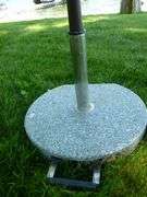 Nice Granite Patio Umbrella Base / With Safaview Blue Umbrella