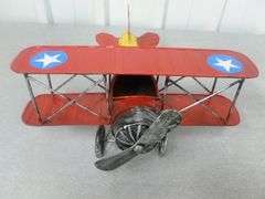 Nice Metal Art Airplane Mantle Decoration - 11" x 12"