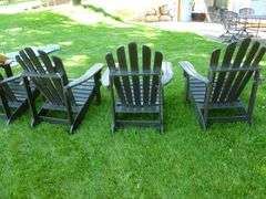 (4) Heavy Duty Wooden Adirondack Chairs