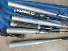 Group Of (6) Men's Aluminum Softball Bats With Bag