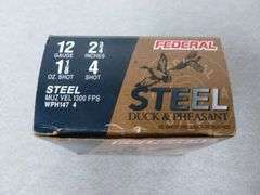 Federal Box Of (22) No. 4 Steel Shotgun Shells