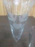 (4) Acid Etched Champagne Glasses